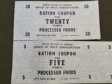 Ration Coupon Full Sheets & Extras Processed Foods