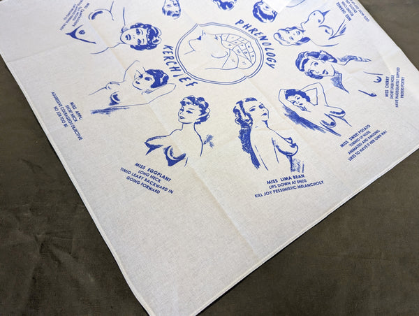 Reproduction Risqué Pinup Phrenology Kerchief Bandana