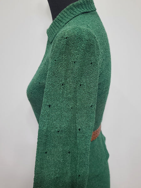 Green Knit Top and Skirt Set <br> (B-36" W-26" H-36")