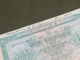 GI Souvenir Belgian Francs Notes "Memories of Belgium Dec. 1944"