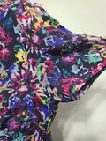 Purple Flower Print Dress <br> (B-48" W-40" H-49")