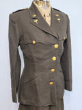 Named Army Nurse Uniform Grouping: Jacket, Skirt, Hat, Blouse, Tie & More <br> (B-34" W-24" H-34")