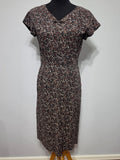 Black and Brown Print Dress and Short Sleeve Top <br> (B-38" W-30" H-36")