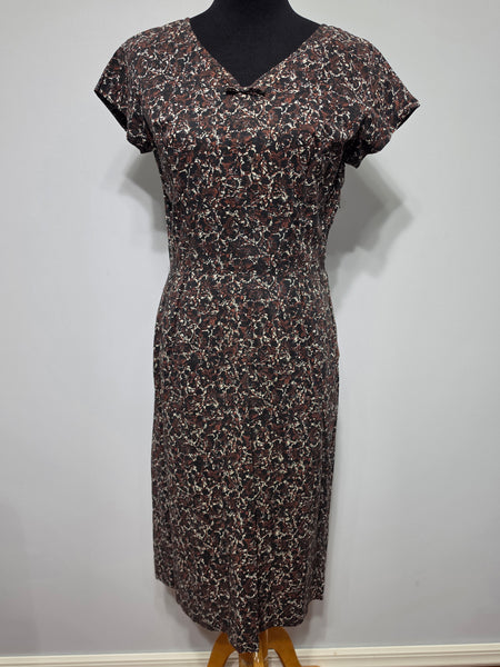 Black and Brown Print Dress and Short Sleeve Top <br> (B-38" W-30" H-36")