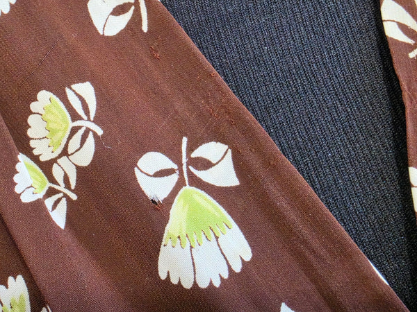 Brown Peplum Dress <br> (B-43" W-34" H-39")