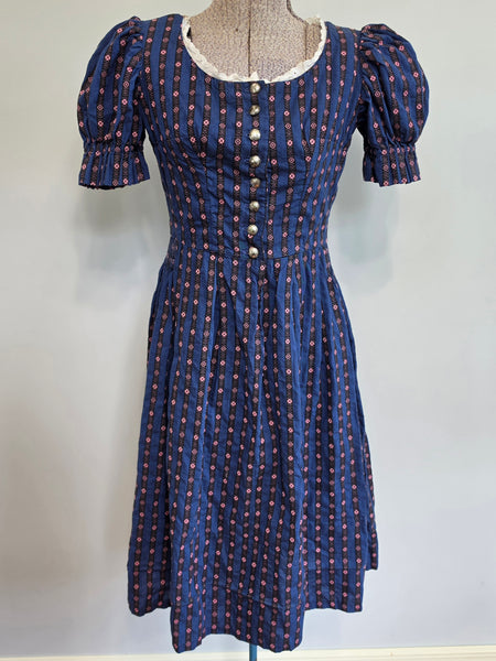 Blue and Pink Dirndl <br> (B-33" W-26")