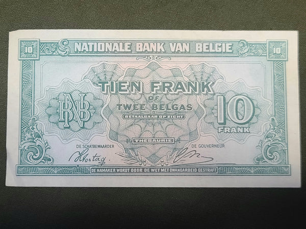 GI Souvenir Belgian Francs Notes "Memories of Belgium Dec. 1944"