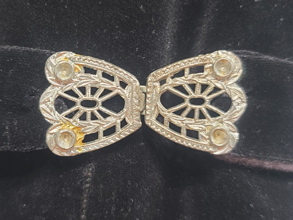 German Black Velvet Dress with Sequin Bow <br> (B-36" W-27" H-35")