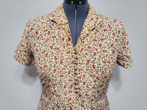 Elephant Novelty Print Dress <br> (B-44.5" W-38" H-49")