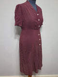 Maroon Dress with Tiny Polka Dots <br> (B-46" W-38.5" H-46")