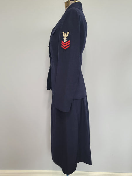 Navy WAVES Uniform Set: Jacket and Skirt <br> (B-34.5" W-24" H-33")
