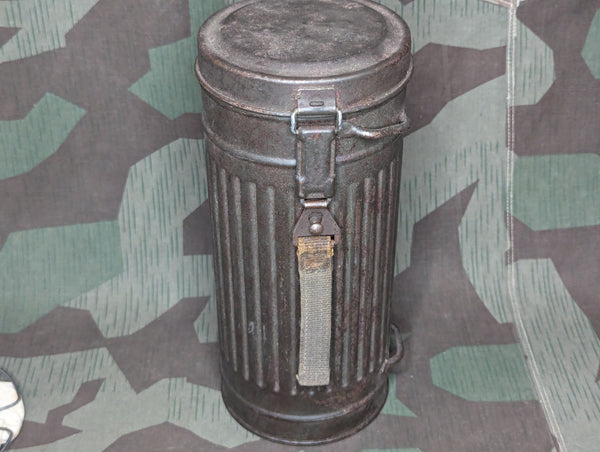 M38 Gas Mask in Late War Can with Lenses, Cloth, and Retainer