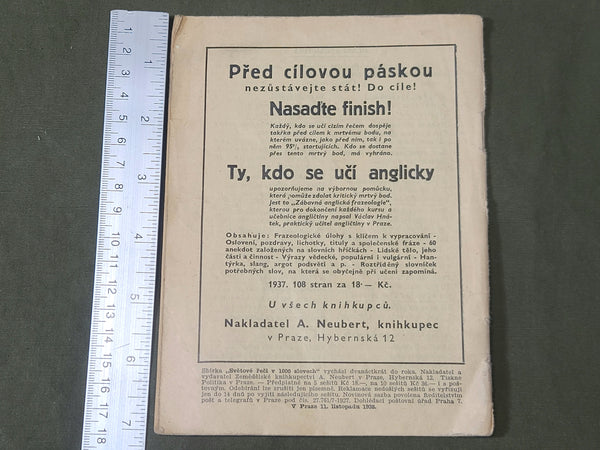 1938 Czech Book about Learning English