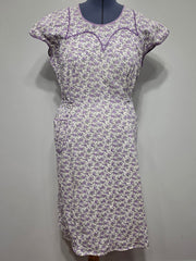 Purple Flower Print Dress <br> (50" Bust)