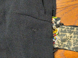 Black Rayon Dress with Colorful Print Wrap Around Top <br> (B-42" W-35" H-41")