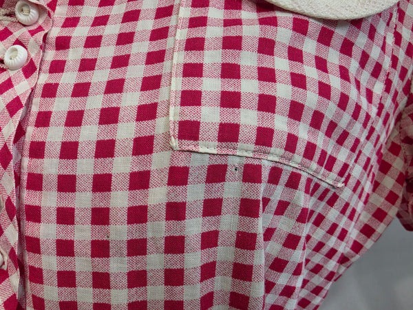 Red and White Gingham Dress <br> (B-41" W-32" H-40")