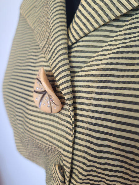 Lightweight Yellow Stripe Dress <br> (B-40" W-28" H-40")