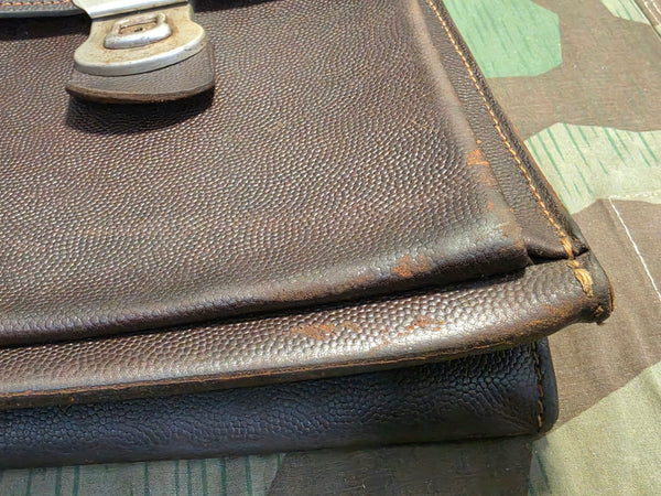 Pre War German Pebbled Leather Briefcase