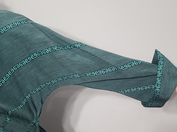 Teal Green Stripe Design Dress <br> (B-34" W-27")