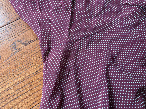 Maroon Dress with Tiny Polka Dots <br> (B-46" W-38.5" H-46")