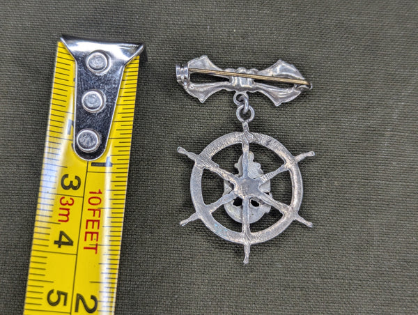 US Navy Ship's Wheel Sweetheart Pin