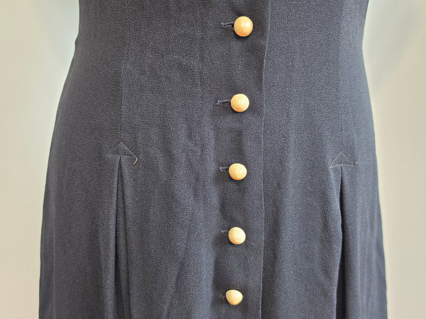 Black Dress with White Lace and Buttons <br> (B-36" W-29" H-35")