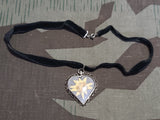 Edelweiss Heart Shaped Velvet Necklace 835 Silver