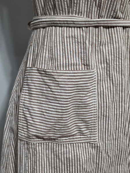 Army Nurse Seersucker Hospital Dress and Cap (Named) <br> (B-34" W-25" H-33")