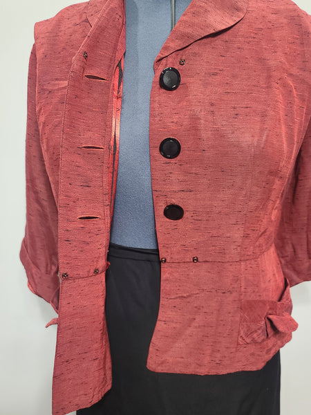Red Jacket and Black Skirt Outfit <br> (B-46" W-36" H-43")