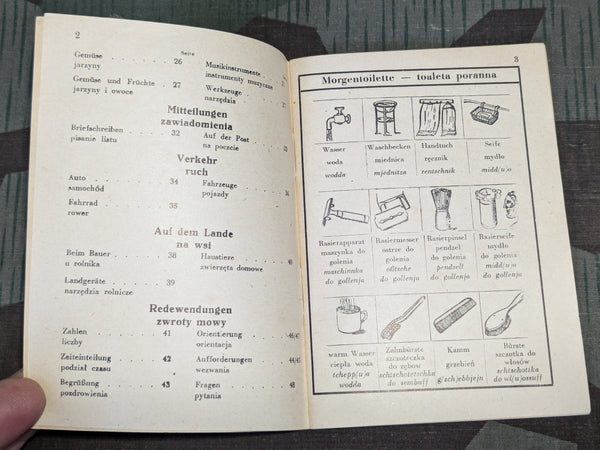 Original German-Polish Dictionary w/ Pictures