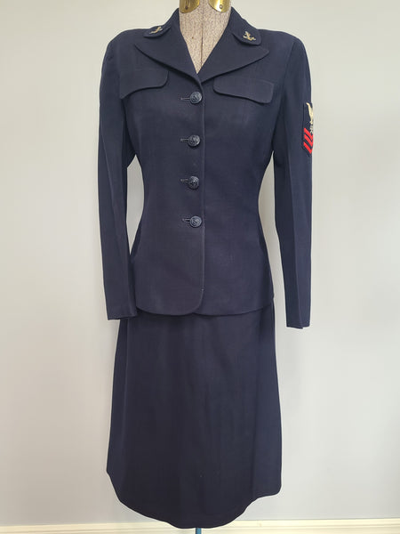 Navy WAVES Uniform Set: Jacket and Skirt <br> (B-34.5" W-24" H-33")
