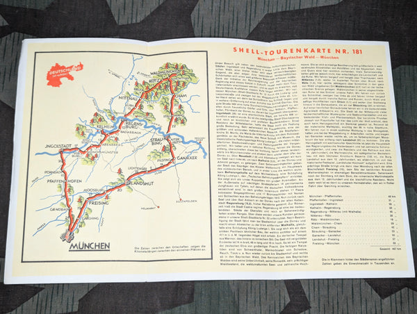 Shell Map Tourenkarte Nr.181 München Bayrischer Wald DRGM
