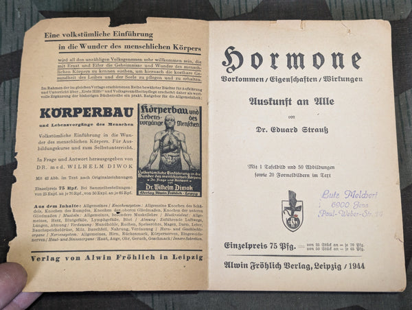 1944 Book on Hormones Effect on The Human Body