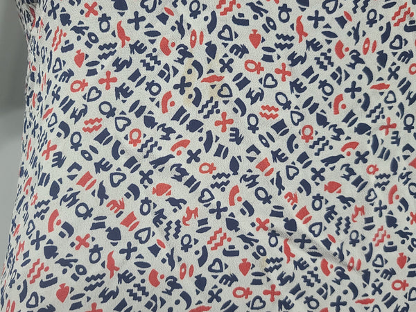 Symbols Novelty Print Dress <br> (B-41" W-35" H-41")