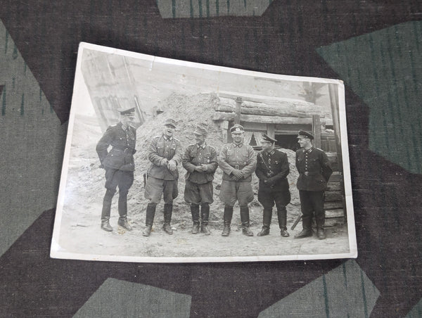 Original Photo Wehrmacht Officers and Reichsbahn by Bunker