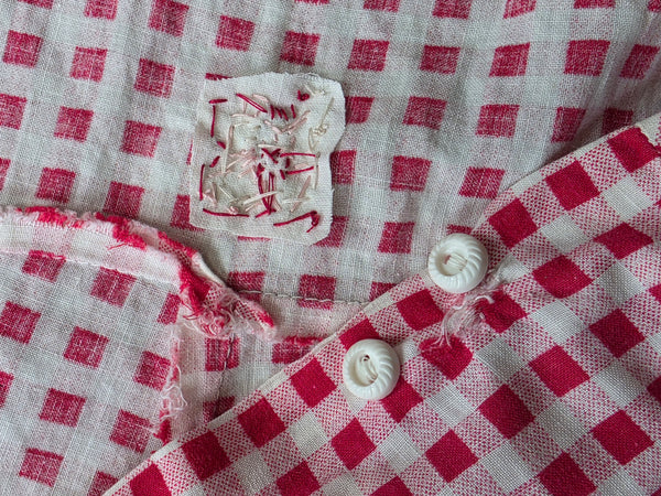 Red and White Gingham Dress <br> (B-41" W-32" H-40")
