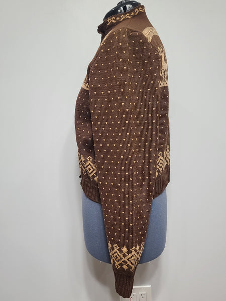 Deer Cardigan Sweater (45" Bust)