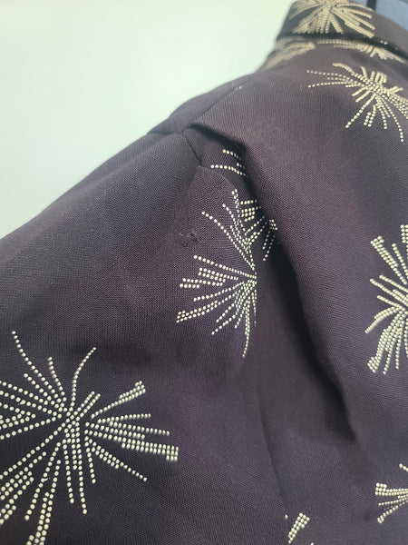 Plus Size Black Rayon Firework Print Dress <br> (B-57" W-49" H-62")