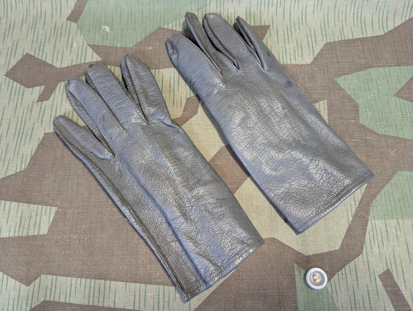 Gray Leather "Officer's" Gloves Size 8 1/2