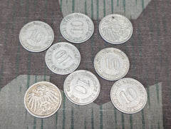 Pre-WWI 10 Pfennig German Coins 1911-1913 (Lot of 8)