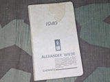 1940 Pocket Calendar Book from a Thief (Interesting Story)