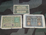 3 German Bank Notes 1919-1920