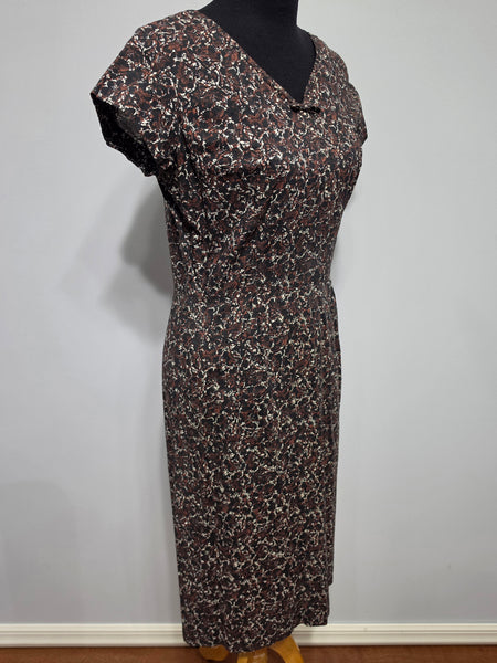 Black and Brown Print Dress and Short Sleeve Top <br> (B-38" W-30" H-36")