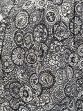 Black and White Print Dress Flower Belt Buckle <br> (B-42" W-36" H-41")