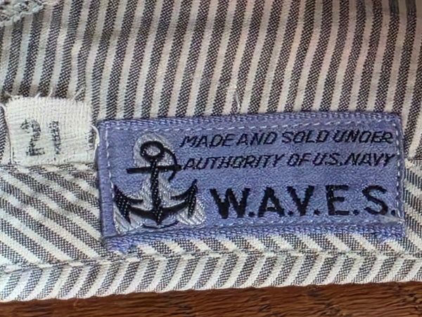 WAVES Seersucker Garrison Cap (Size 21)