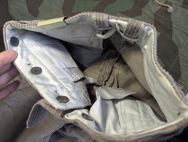 German Gray Corduroy Gray Plus Four Trousers (Small)