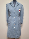 American Red Cross Blue Seersucker Dress and Hat <br> (B-42" W-36" H-41")