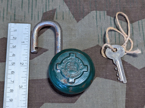 D.R.G.M. Medium Size Round German Lock with Key
