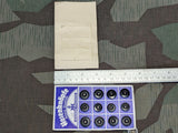 Original Card of 12 Trouser Buttons Hosenknopfe 17mm & 15mm