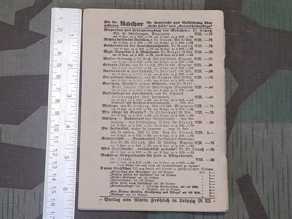 Wie Helfe Ich? First Aid Book 1939 with Feldpost Number (and Poison Gas Info)